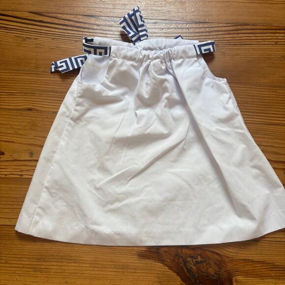 Shrimp & Grits Kids white sleeveless navy geometric bow shirt SIZE 5 - Picture 5 of 5